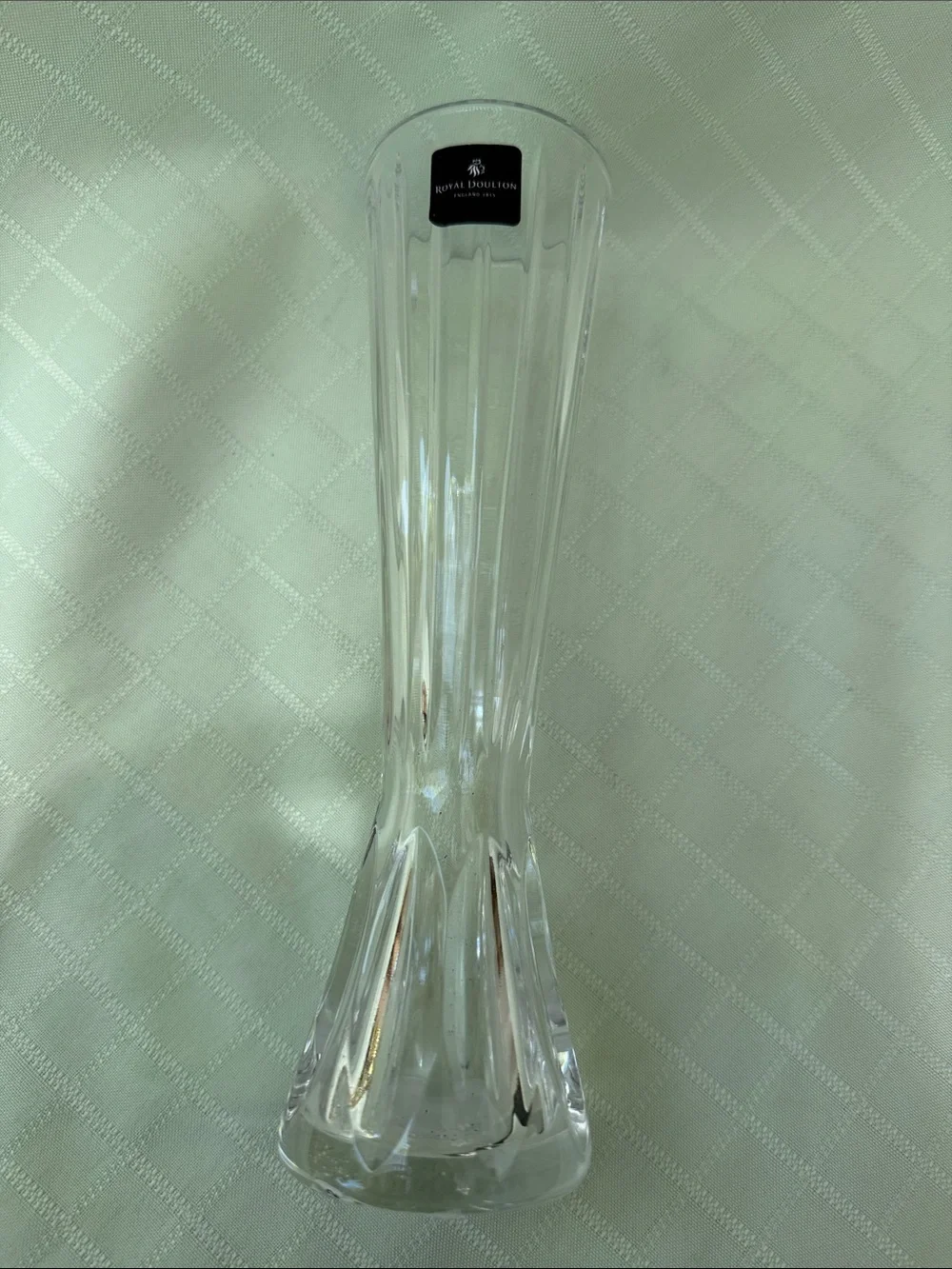 Vintage Royal Doulton Clear Crystal Fluted Bud Vase
